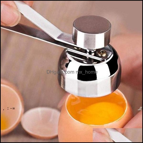 Ei Werkzeuge Küche Küche Esszimmer Bar Haus Garten Edelstahl Gekocht Topper Shell Cutter Klopfer Cracker Separator Opener Gadgets PAF1