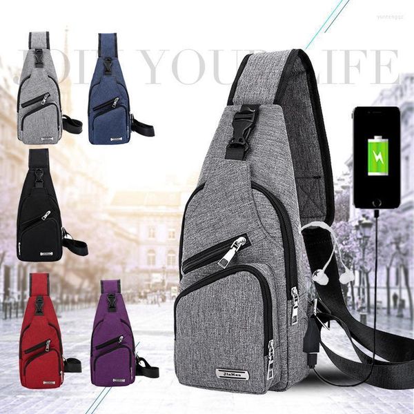 Borse da esterno Uomo Zaino monospalla Donna Borsa a tracolla USB Ragazzi Ciclismo Sport Viaggi Versatile Moda Studente Scuola Università