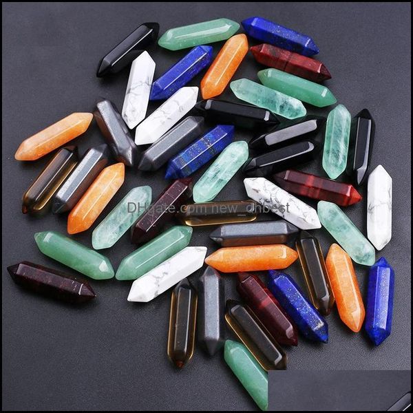 

stone mix hexagon natural rose quartz turquoise naked stones decoration hand handle pieces diy pendant bauble accessor newdhdhicg, Black