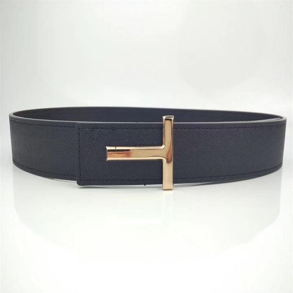 

2021 designer men's and women's belts t letter buckle leather 3.8cm model without box275t, Black;brown