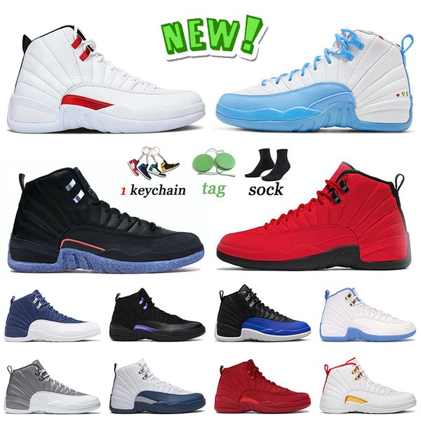 

2022 jumpman 12s 12 basketball shoes twist utility bulls indigo dark concord hyper royal university blue stealth gym red mens trainers sport, White;red