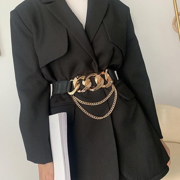 Gürtel GAMPORL Lederkette für Frauen Mode elastische schwarze Taille Körper Bondage Vintage weibliche Accessoires Strumpfbänder