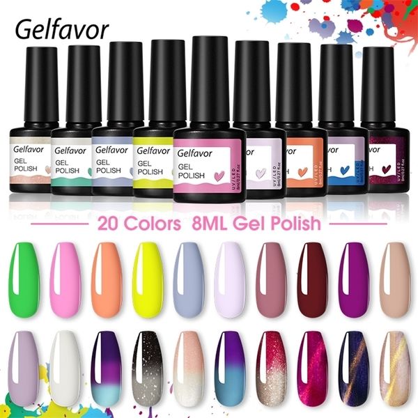 

favor 8ml glitter polish colorful hybrid varnish manicure art semi permanent need lamp nail gel base coat 220711