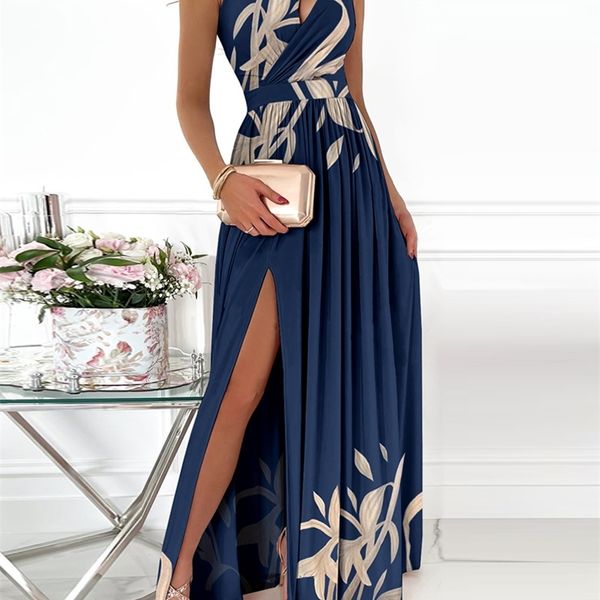 

summer elegant one shoulder floral print high slit cutout maxi party dress asymmetric women long wedding evening robes 226014, Black;gray