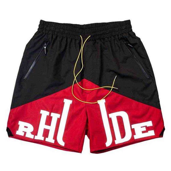 

rhude shorts men women hiphop steetwear casual beach summer style, White;black