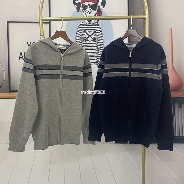 

women's sweaters d family autumn and winter hooded zipper cardigan double-sided jacquard full letter sweater dongguan, White;black