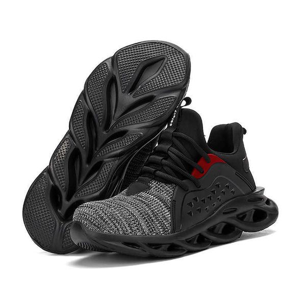 

work sneakers lightweight steel toe cap work safety boot breathable safety shoes men boots anti-smashing construction for men, Black