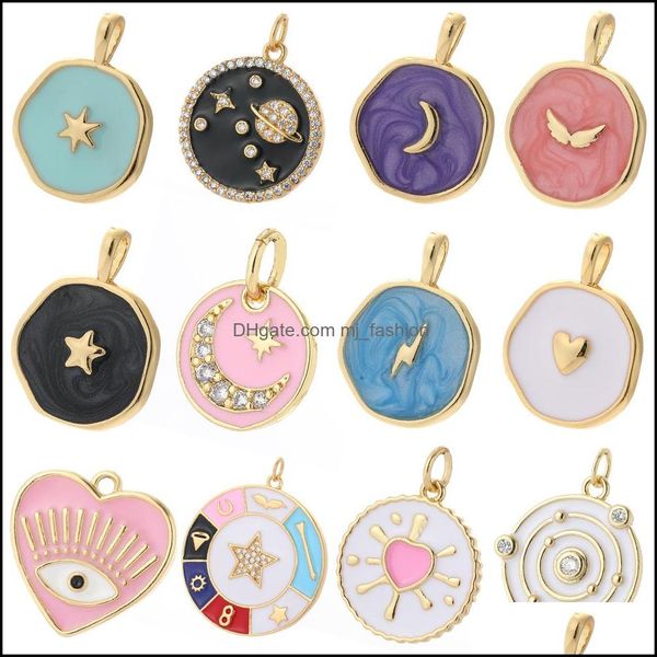 

charms moon star heart for jewelry making supplies bohemia colorf cute pendant charm diy earrings necklace drop delivery 2021 finding dh2he, Bronze;silver