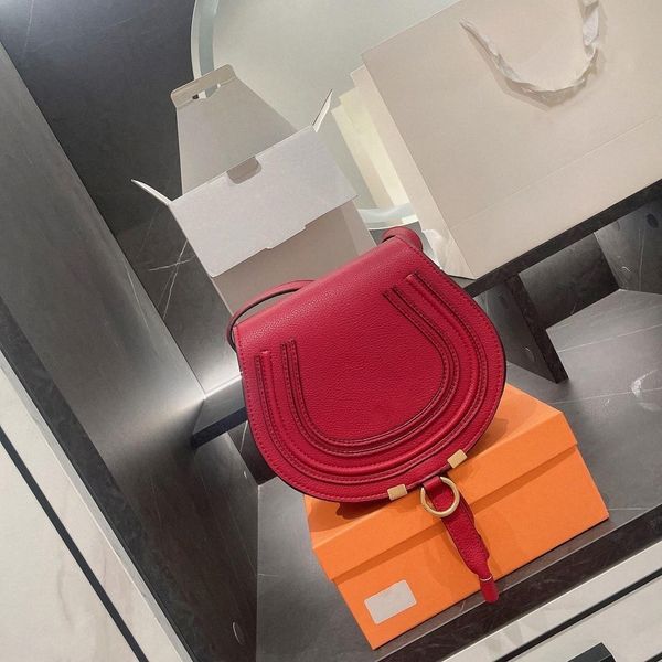 

fashion design bag brand 2022 ladies handbags beautiful shoulder bag cowhide cloe mini marcie one-shoulder cross-body saddle beautifully