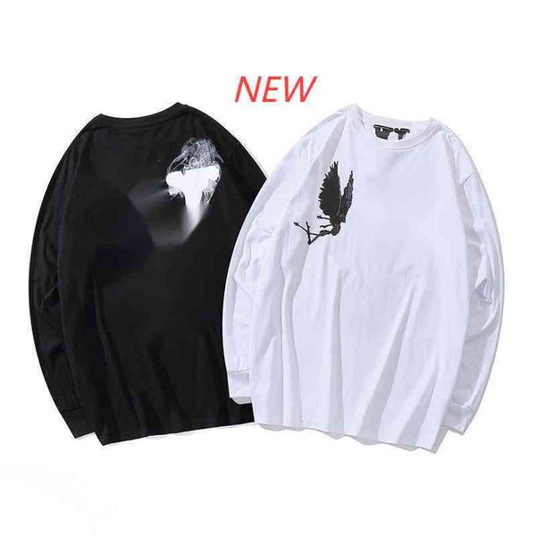 

designer sweater tide brand v 22 lone sweatshirt american hip-hop loose oversize long-sleeved t-shirt classic big print men's and women, Black