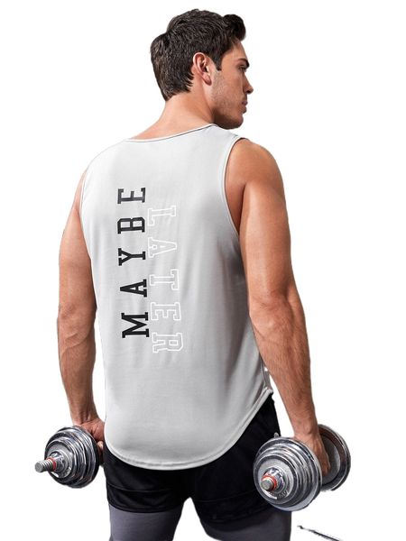 

men letter graphic sports tank 97af#, White;black