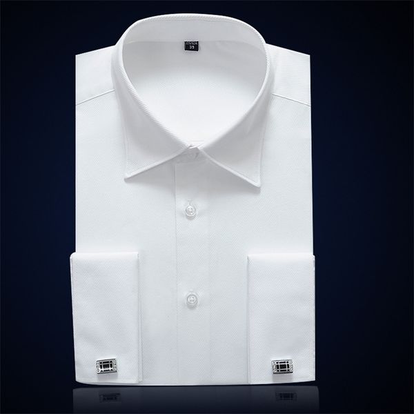 Fransız Manşet Erkek Örgün İş Elbise Gömlek Katı Erkek Parti Düğün Smokin Gömlek Kol Düğmeleri 220401