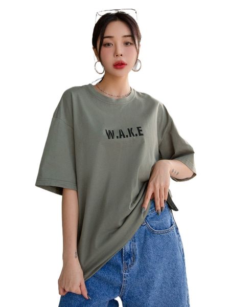 

dazy letter graphic drop shoulder tee i8yr#, White