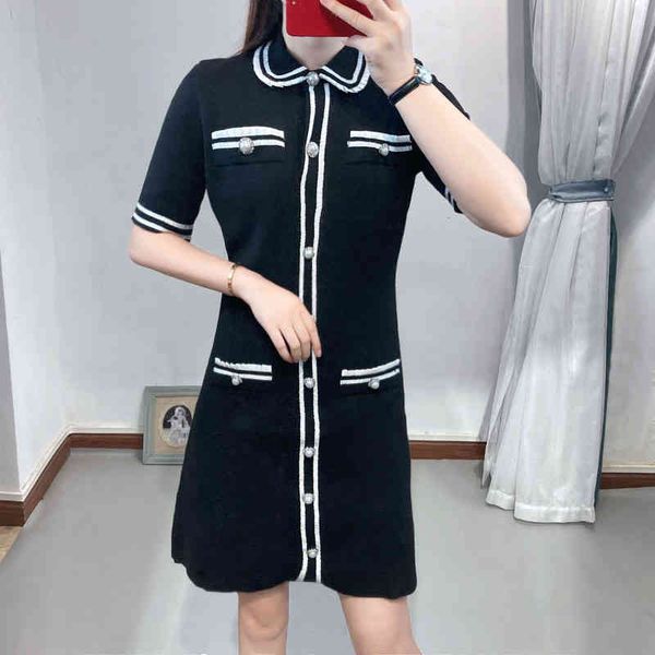 

casual dresses  family's style in the early autumn of high-end women's fashion french dress niche light luxury a-line skirt gas6, Black;gray