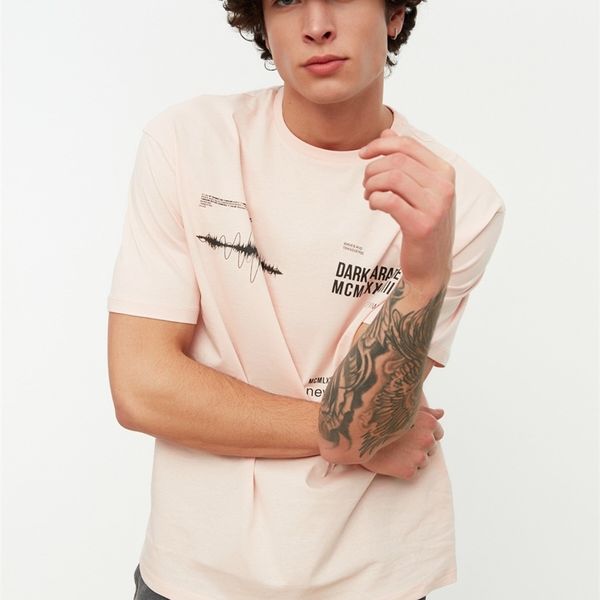 

trendyol mens tshirt tmnss20ts1097 mens clothing fashion summer spring mens tshirt 220526, White;black