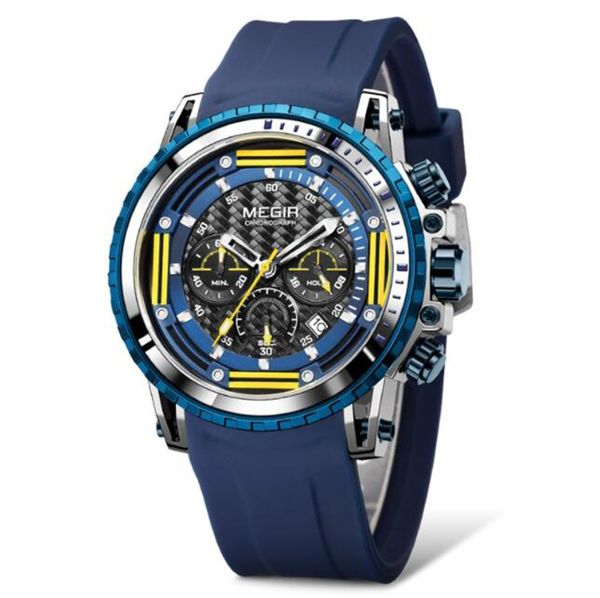 2143 Orologi al quarzo da uomo di vendita caldi popolari Orologio con braccialetti sportivi in silicone con cronografo impermeabile 30M