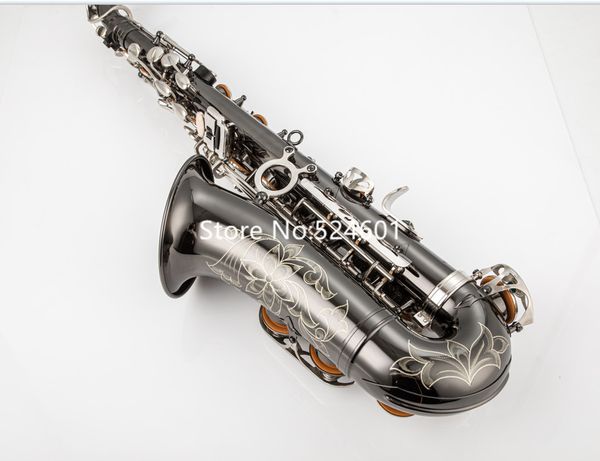 

alto saxophone eb tune black nickel-plated body professional musical instrument with case accessories