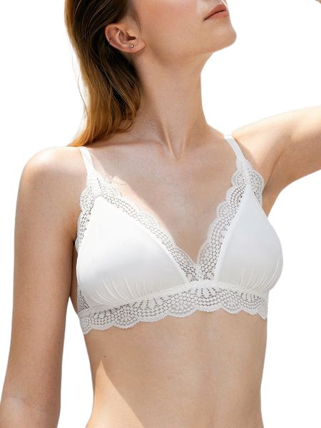 

luvlette lace scallop trim bralette 95vf#, Black;red