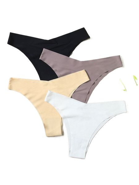 

4pcs solid sports brief c6iy#, Black;white