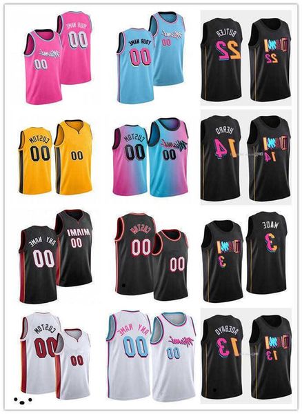 

75th custom jersey miami''heat''men women youth kyle 7 lowry jimmy 22 butler 4 victor oladipo 13 bam adebayo basketball, Black;red