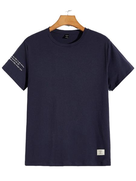 

men slogan graphic patch detail tee i04n#, White;black