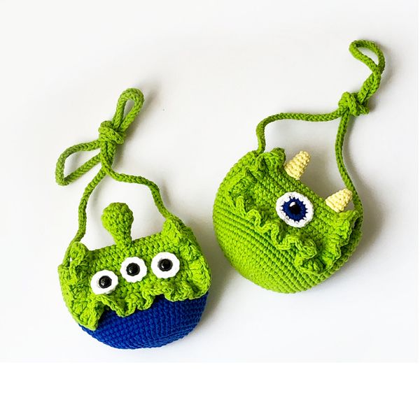 

cartoon children's bag hand woven bag wool messenger bag female