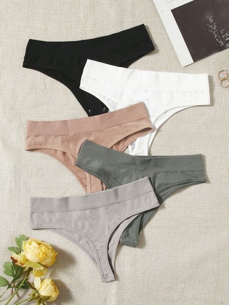 

5pcs softness seamless sports brief h4uw#, Black;white