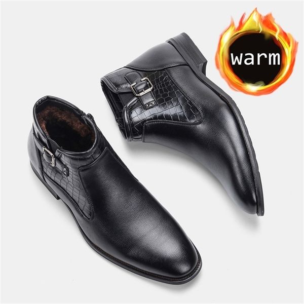 

4046 winter boots warm nonslip comfortable fluff men winter shoes 201204, Black