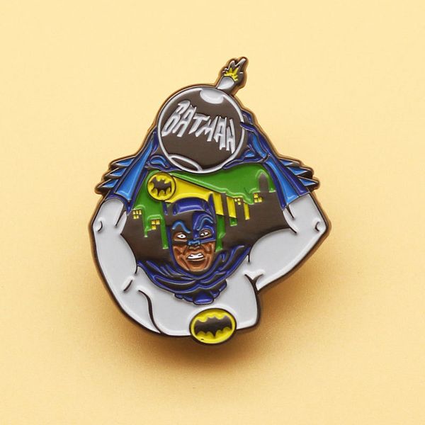 

bomb cartoon brooch hero metal badge personality schoolbag pin anime accessories, Blue
