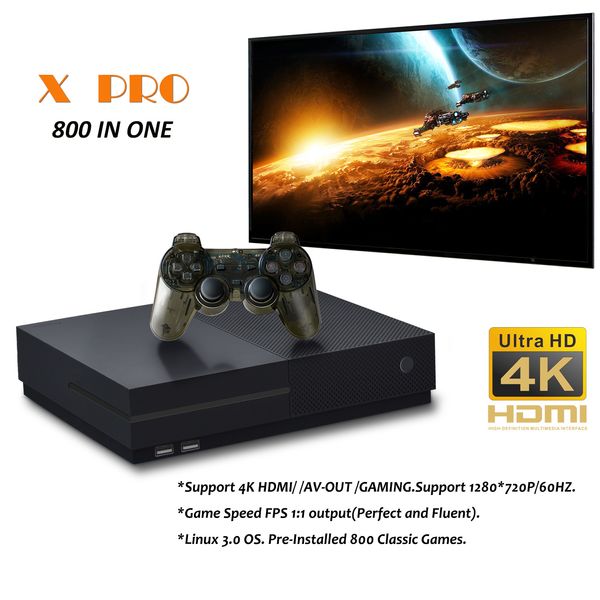 Home Console per videogiochi HD Supporto a 64 bit Uscita HDMI 4K Scheda SD 800 Videogiochi classici per famiglie Console di vecchia moda per TV X PRO 85