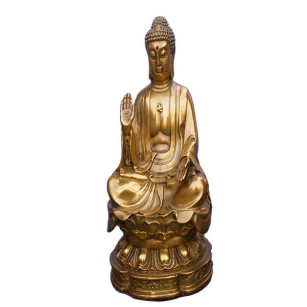 

china brass buddha statue fengshui worship deity statue, Black