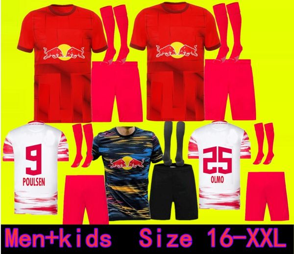 

kids kit 22 23 rbl leipziges soccer jerseys sabitzer 2022 2023 sorloth nkunku forsberg football shirt angelino poulsen men boys sets camiset, Black;yellow