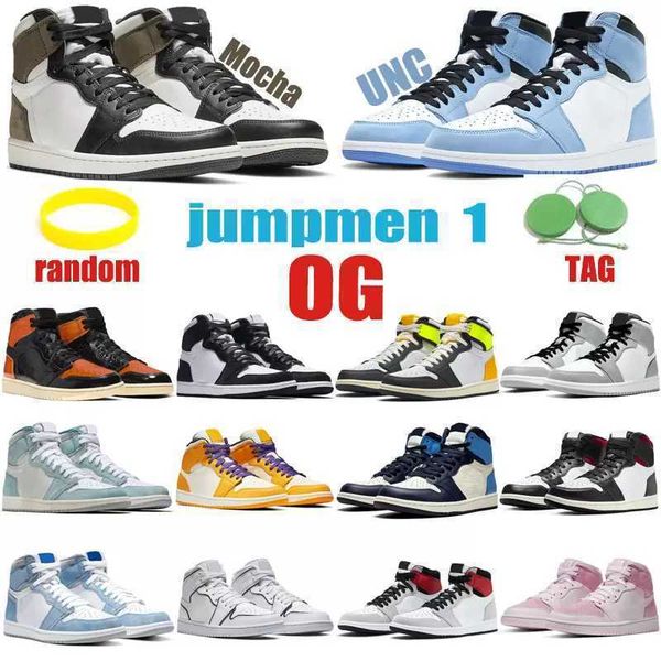

og retro shoe 1 jumpmen 1s mens basketball shoes sneakers trainers sports dark mocha university blue hyper royal light smoke grey, Black