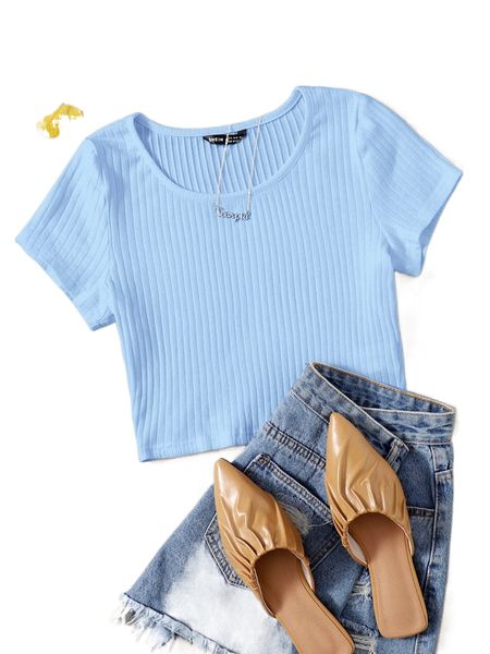 

solid rib-knit u5mr#, White