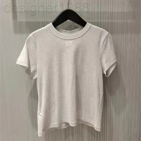 

women's t-shirt designer [making goods]2022 dawangjia aw summer round neck letter college green printing short sleeve cotton versatile, White