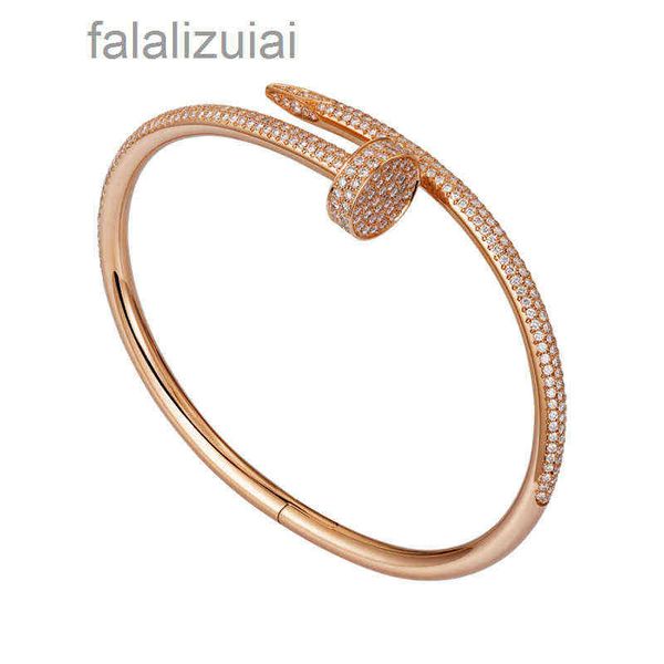 

designer carti er nail bracelet designer bracelets star diamond bangle fashion luxury jewelry for women titanium steel alloy gold-plated hp4, Silver