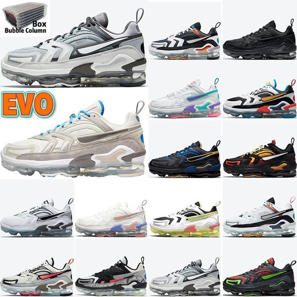 

evo men women running shoes mens triple black multi white laser stone blue summit pure platinum trainers sports sneakers size 36-45 fashion, White;red