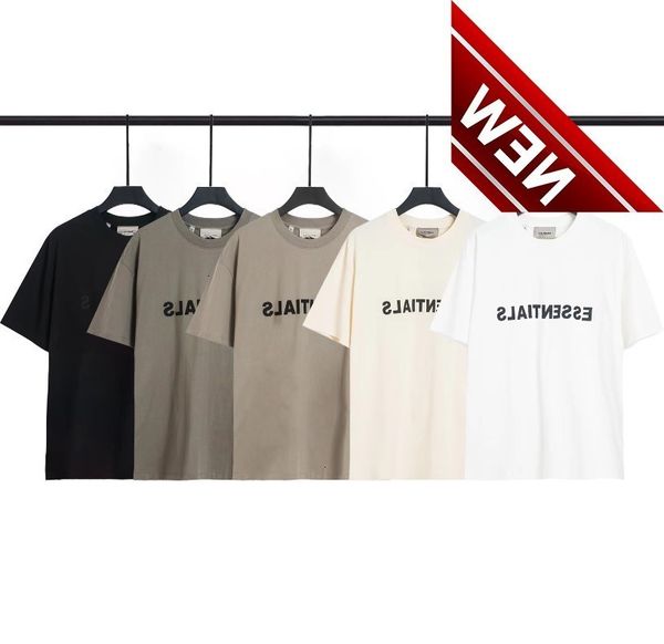 

fog multi thread essentials silicone lettered printed short sleeve men's solid t-shirt couple women's fashion, White;black