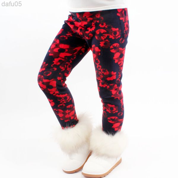 

new winter girls plus velvet thickening leggings girl stretch elastic girls skinny pants children all-match wear girls ruffle pants l220808, Blue