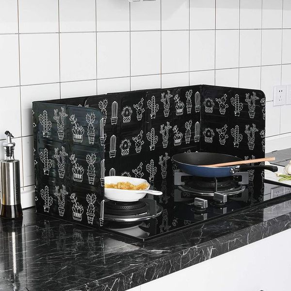 Decorazioni interne Cucina pieghevole in alluminio Fornello a gas Deflettore Padella Paraspruzzi d'olio Schermo di protezione Strumenti speciali KichenInterno