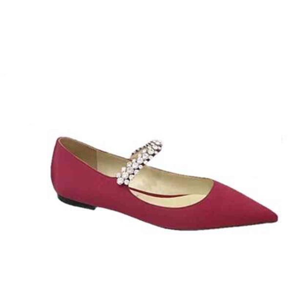 

dress shoes spring women shoes designer silk satin flat lady ponited toe apartments wedding bride woman chains, Black