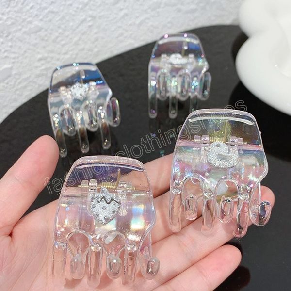 

korean hair clips for women small hair claw elegant cute clear girls hair accessories headwear, Slivery;white