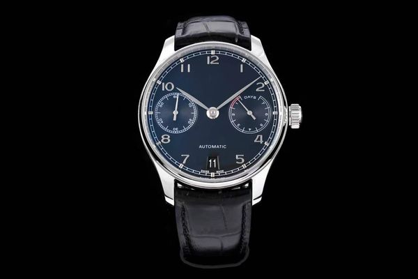 

men's watch 42.3mm 52010 mechanical movement sapphire glass mirror calfskin strap folding buckle, Slivery;brown