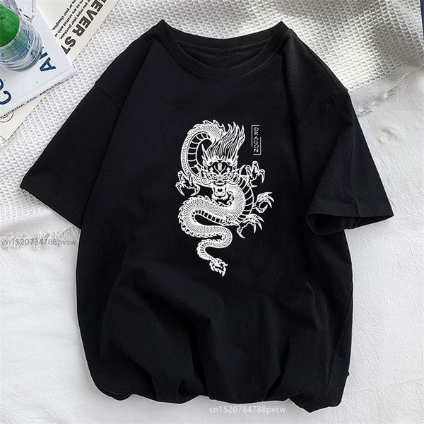 

dragon print women tshirt polyester casual funny t shirt gift for lady yong girl tee 220711, White
