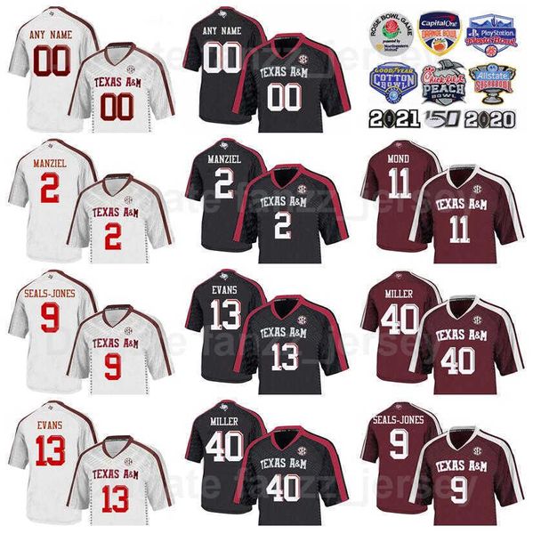 NCAA AM Texas Aggies Football 2 Johnny Manziel College Jerseys Man 40 Von Miller 9 Ricky Seals-Jones 15 Myles Garrett 13 Mike Evans 11 Josh Reynolds Individuelle Namensnummer