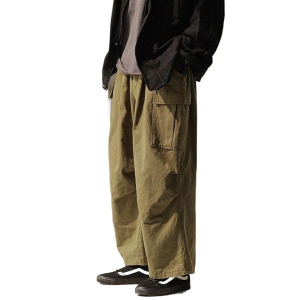 

neploha men's solid color cargo pants autumn winter japanese streetwear woman trousers casual oversize man fashion o2ox#, Black