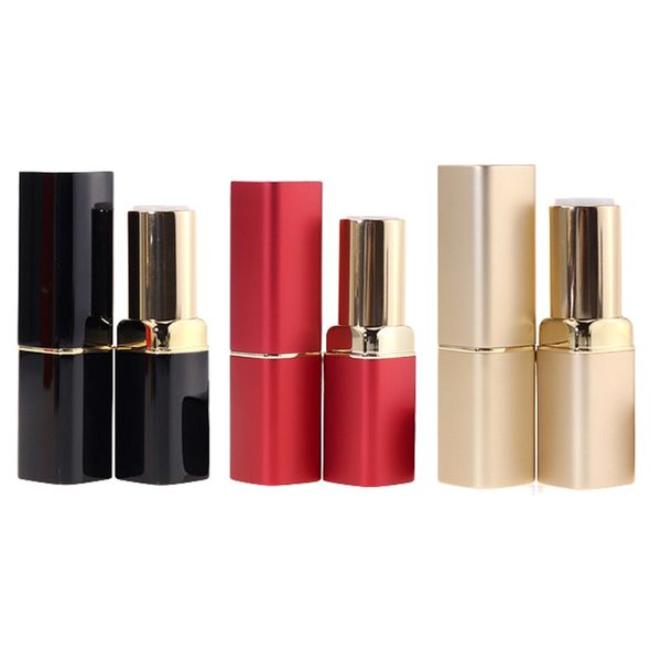 Verpackung Leere Flasche Neue Produkte 12,1 mm Kaliber DIY Kleine quadratische Form Rot Schwarz Gold Lippenstift Tube Nachfüllbarer kosmetischer tragbarer Verpackungsbehälter