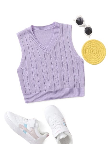 

plus cable knit sweater vest without tee c4dt#, Black