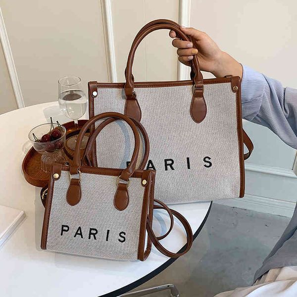 

2022 trendy fashion design ladies bags factory direct clothing 2022 canvas women's large capacity new letter shoulder