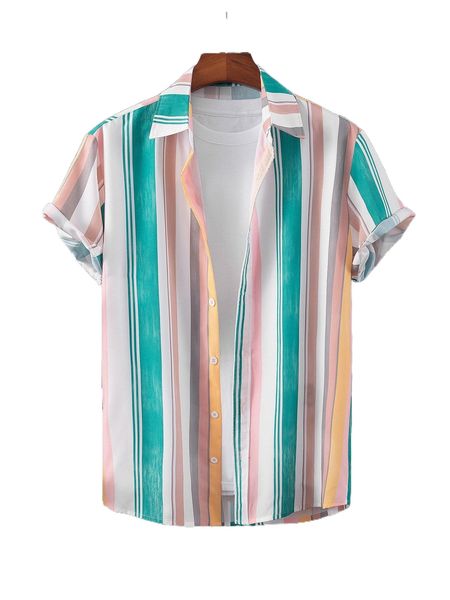 

men block striped shirt without tee 37fn#, White;black